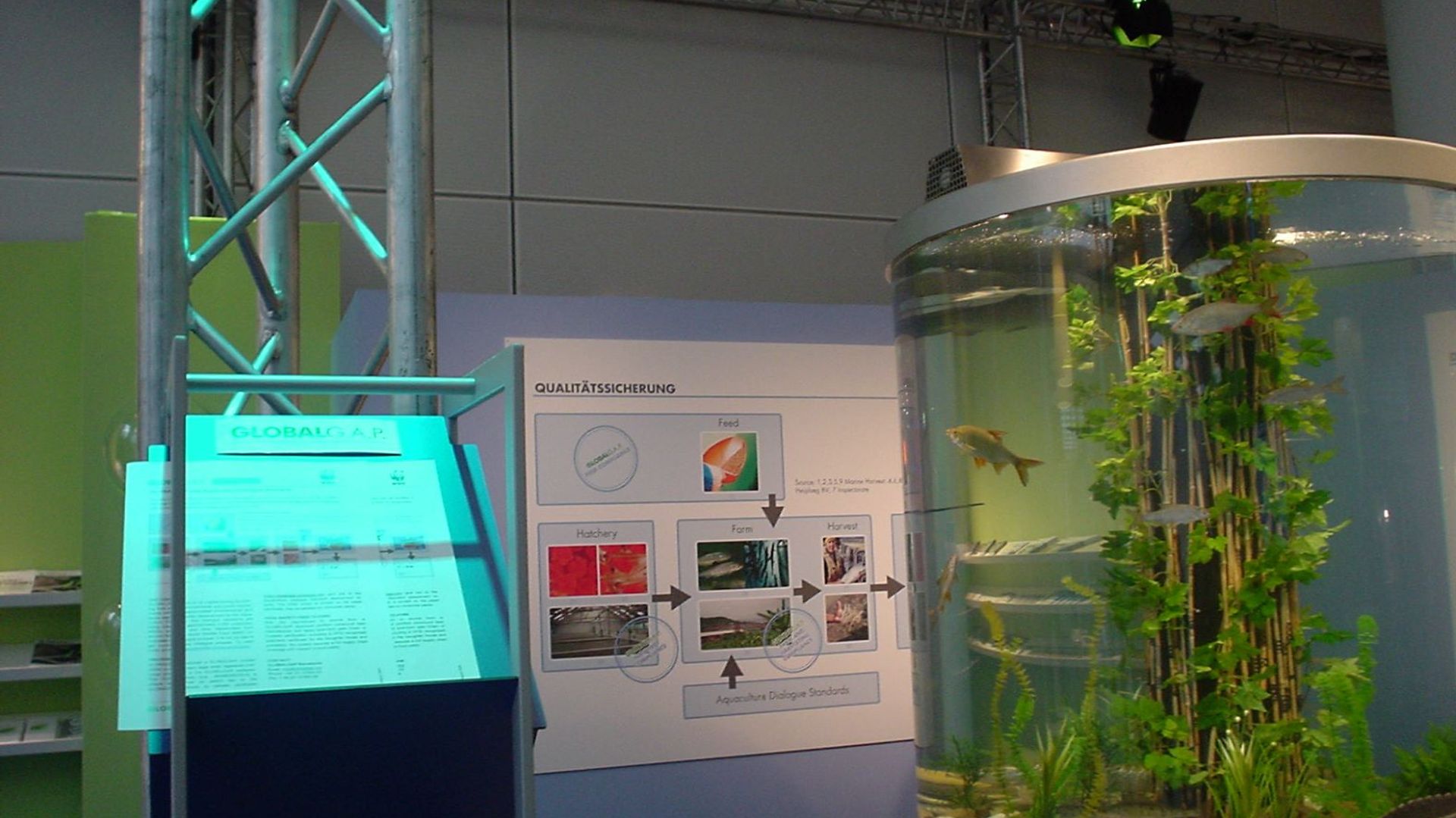 Photo of information shared on the aquaculture standard at the Amsterdam conference in 2004.